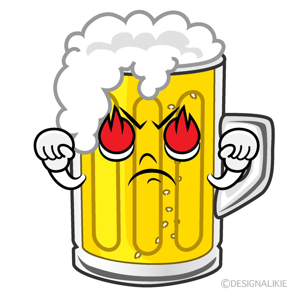 かわいい燃えるビールイラスト