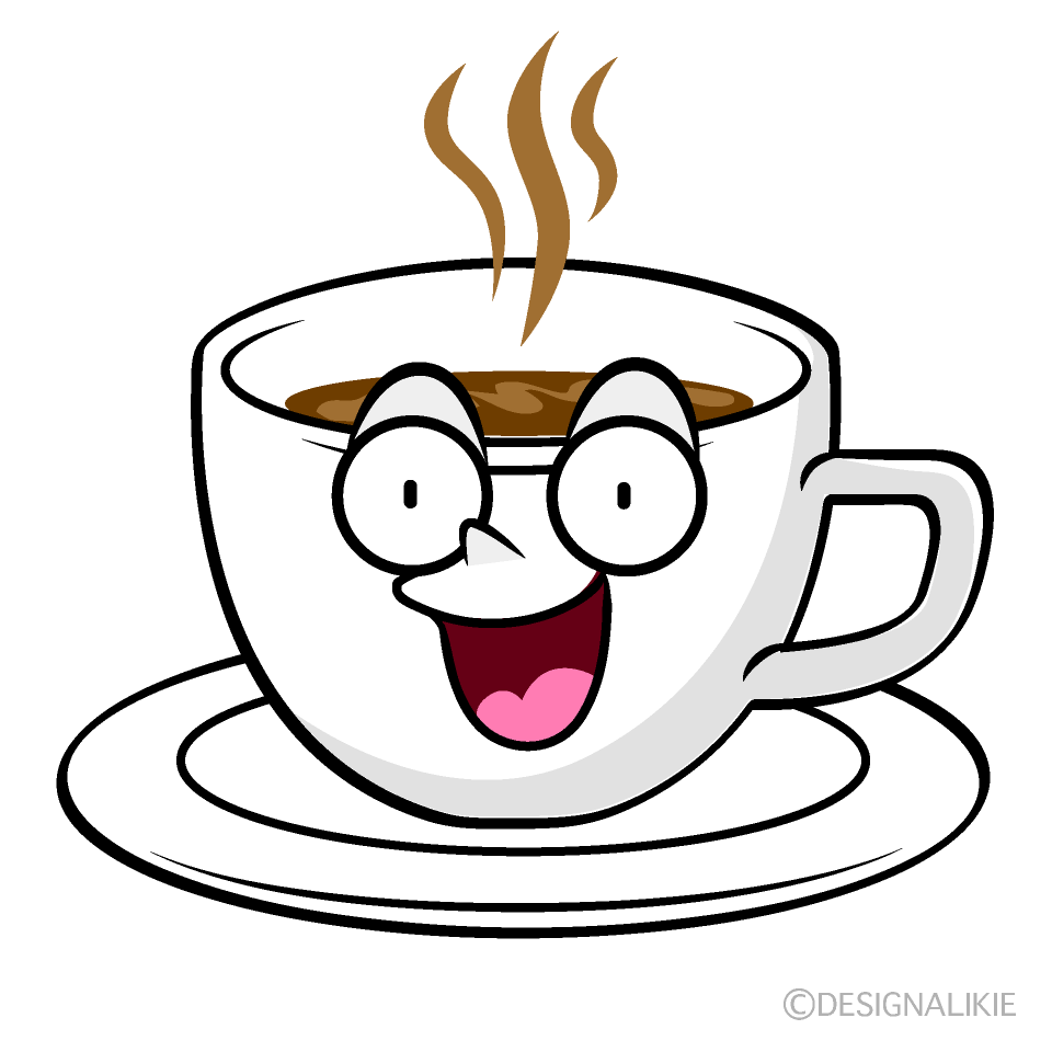 かわいい驚くコーヒーイラスト