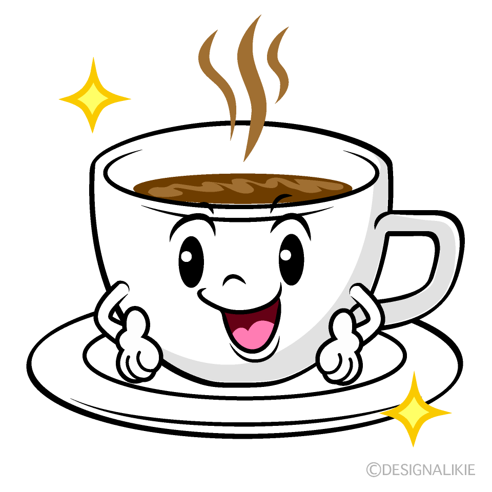 かわいい自信満々なコーヒーイラスト