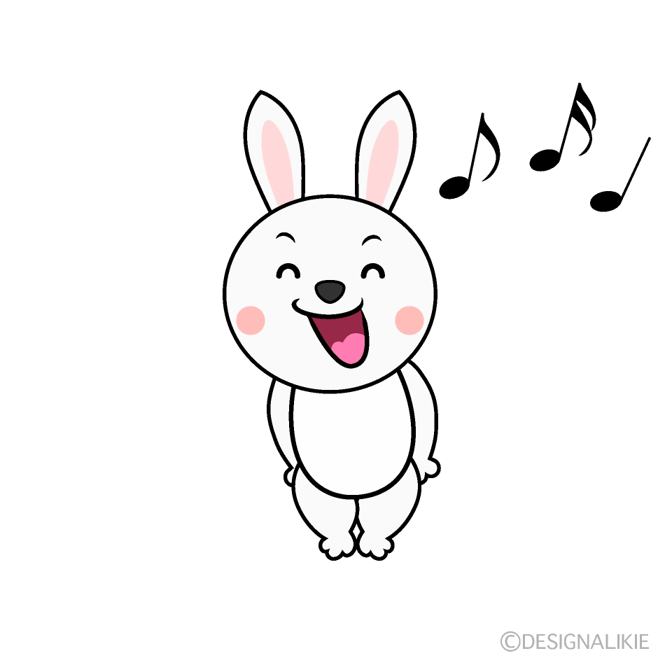かわいい歌うウサギイラスト
