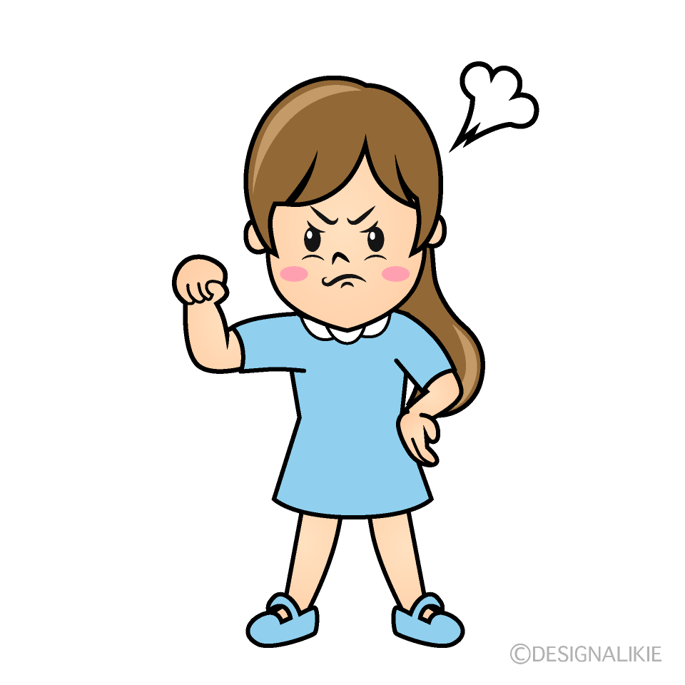Cute Angry Girl Clipart
