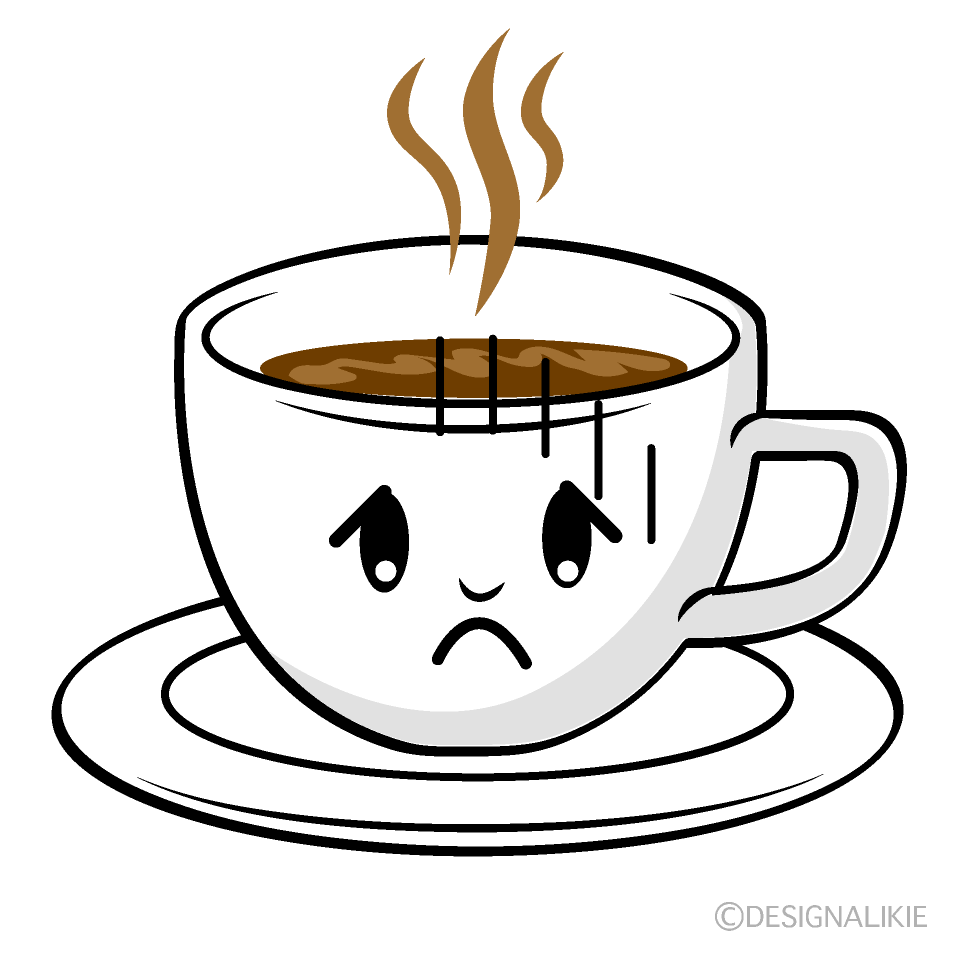 かわいい落ち込むコーヒーイラスト