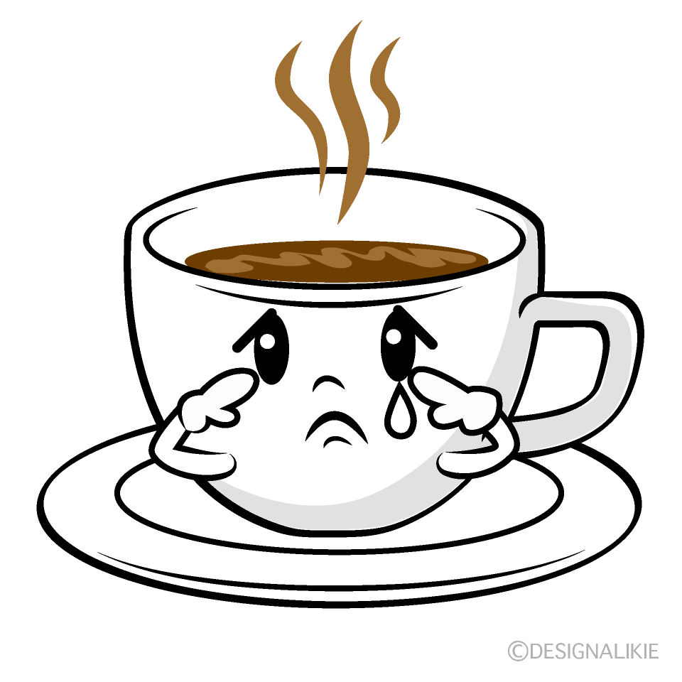 かわいい悲しいコーヒーイラスト