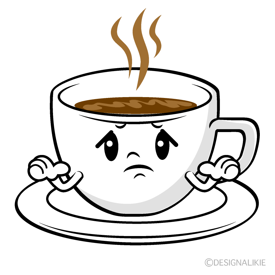 かわいい困るコーヒーイラスト