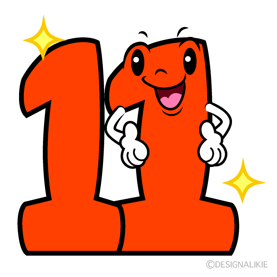 Cute Posing Number 11 Clipart