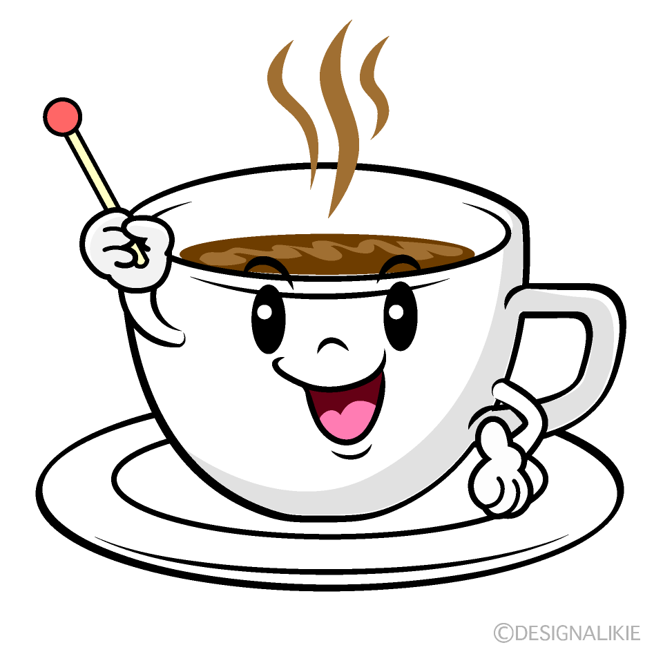 かわいい説明するコーヒーイラスト