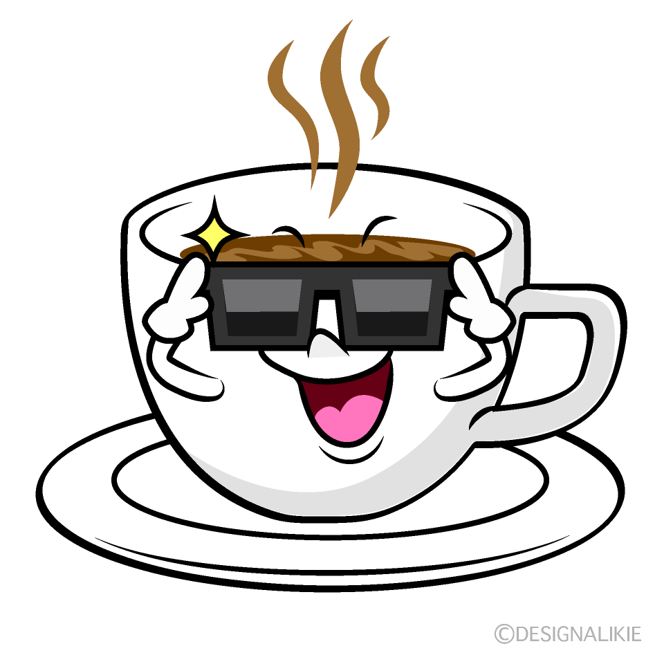かわいいサングラスのコーヒーイラスト