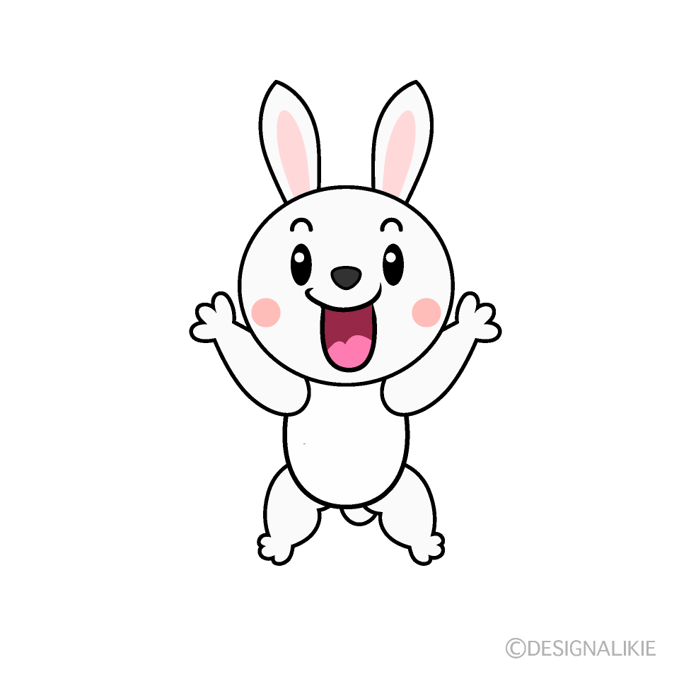 かわいい驚くウサギイラスト