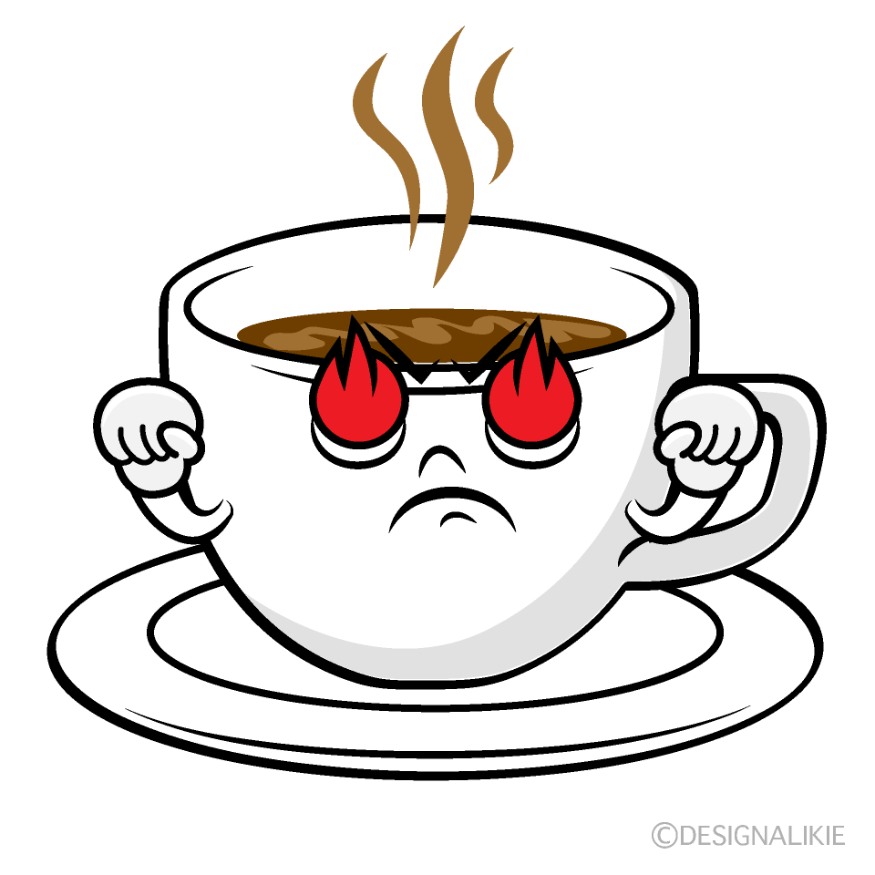 かわいい燃えるコーヒーイラスト