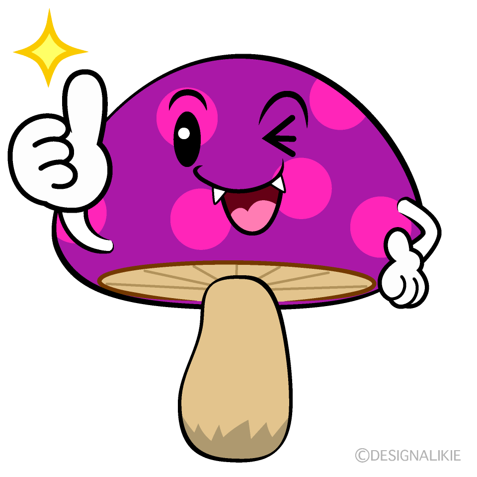 Cute Thumbs-up Poison Mushroom Clipart