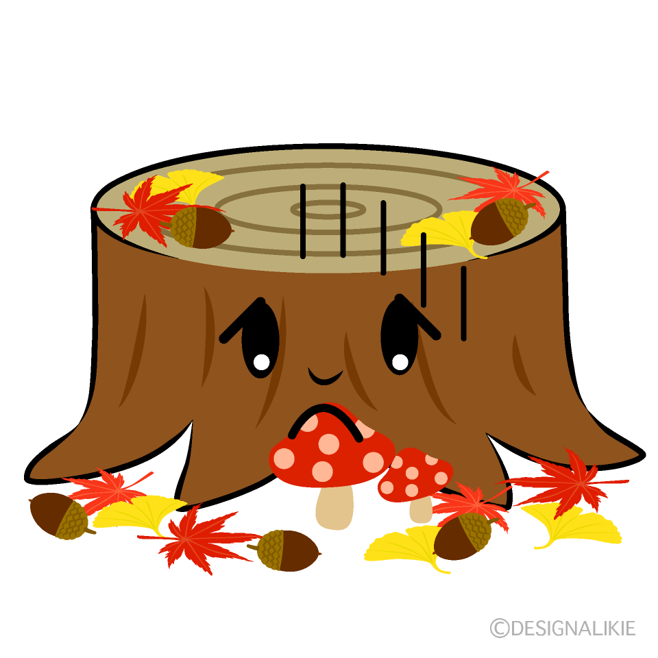 Cute Bowing Tree Stump Clipart