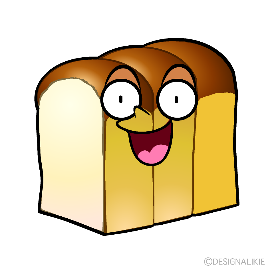 Cute Surprised Bread Slice Clipart