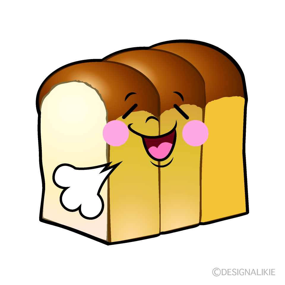 Cute Relieved Bread Slice Clipart
