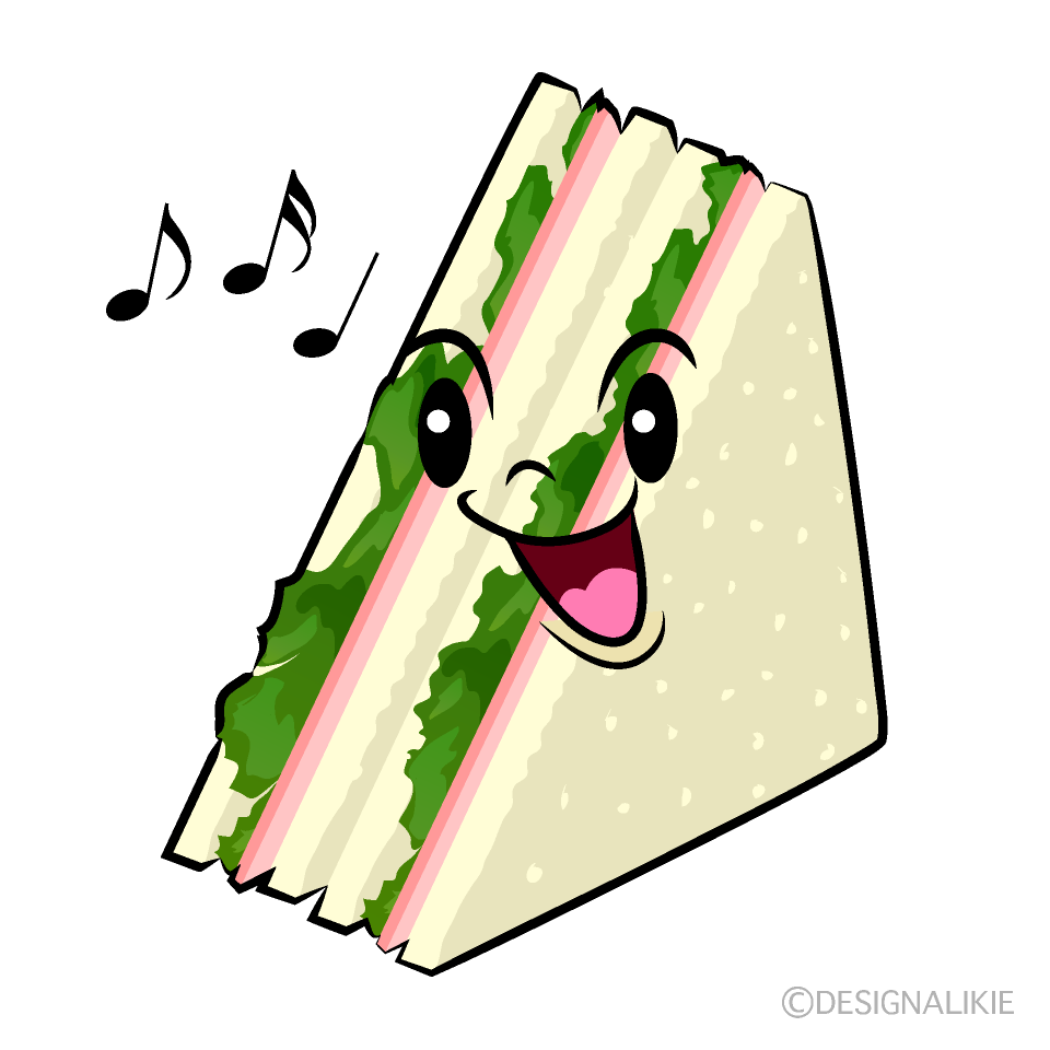 Cute Singing Ham Sandwich Clipart