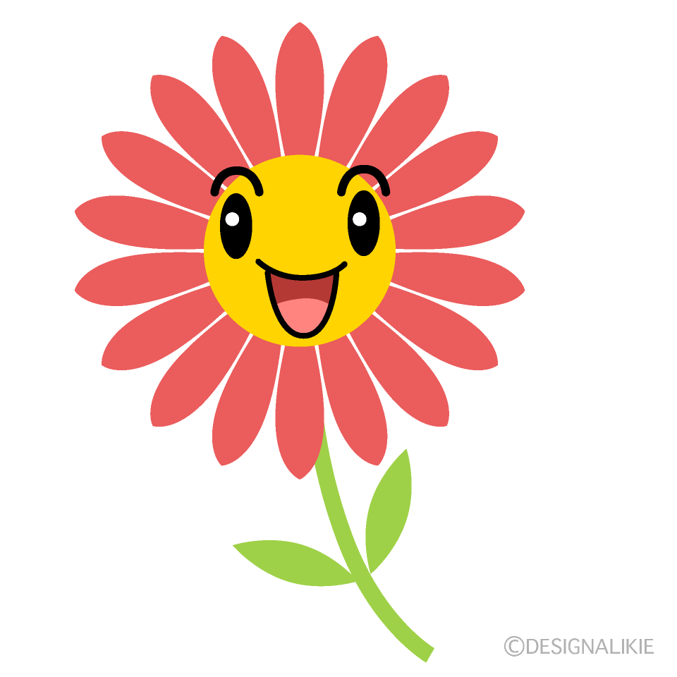 かわいい笑顔の花イラスト