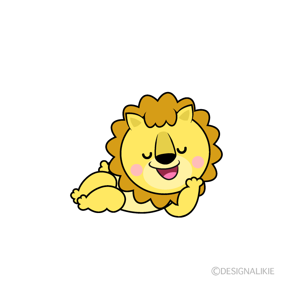 かわいい寝るライオンイラスト