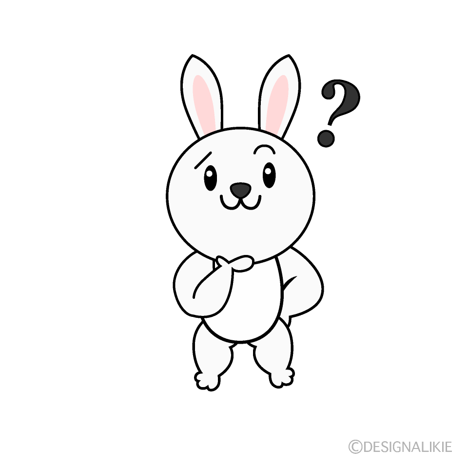 かわいい考えるウサギイラスト