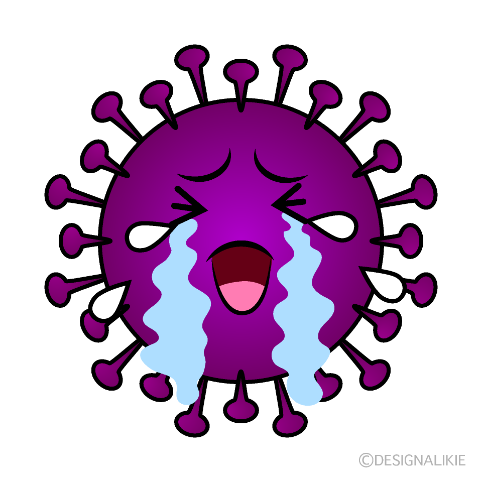 かわいい泣くインフルエンザイラスト