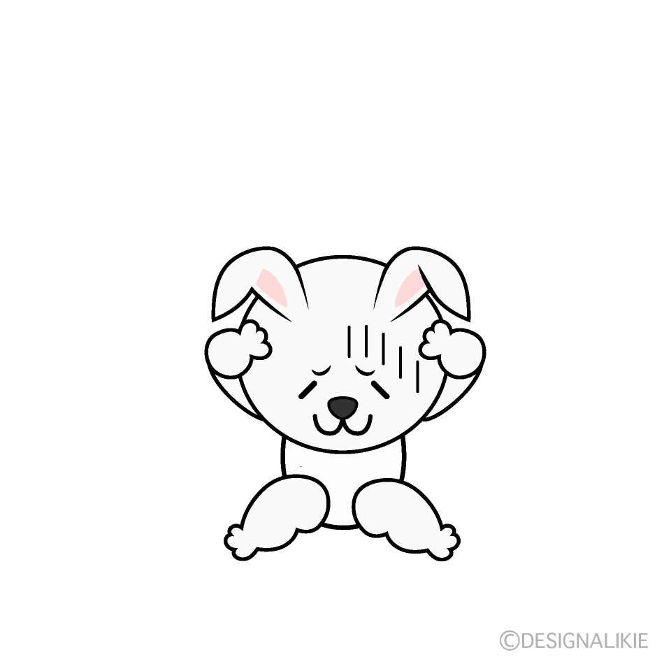 かわいい落ち込むウサギイラスト