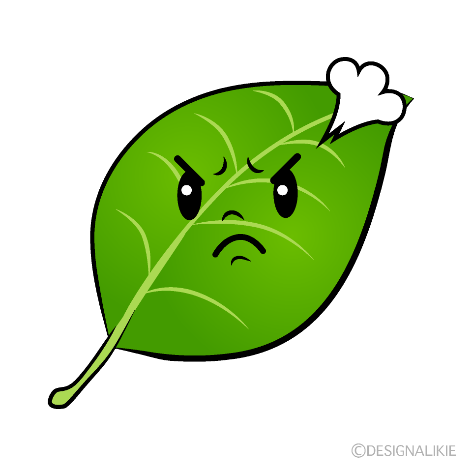 かわいい怒る葉っぱイラスト