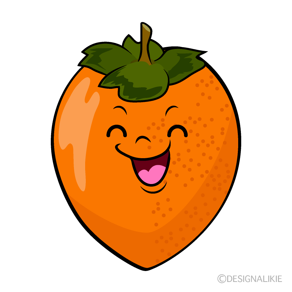 Cute Smiling Astringent Persimmon Clipart