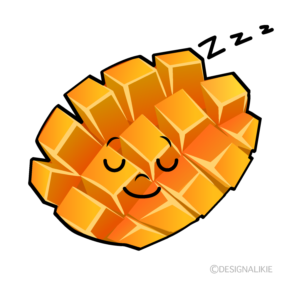 Cute Sleeping Sliced Mango Clipart