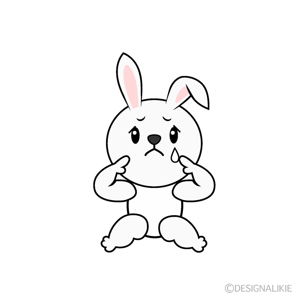 かわいい悲しいウサギイラスト