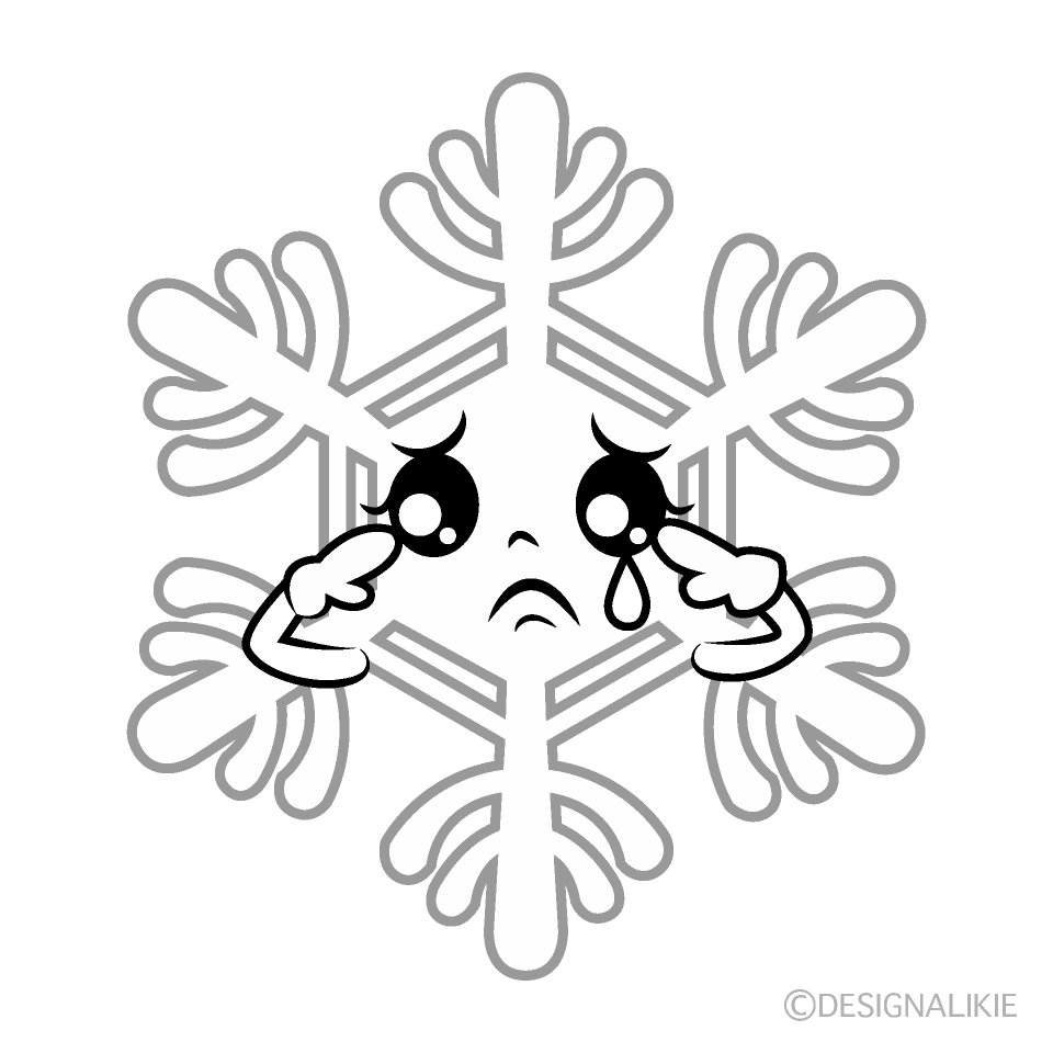 かわいい悲しい雪ちゃんイラスト