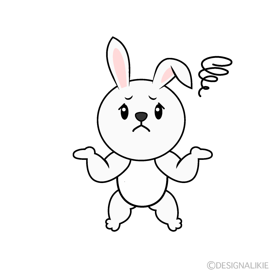 かわいい困るウサギイラスト