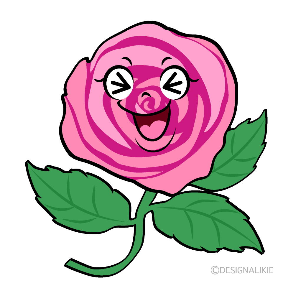 かわいい笑う薔薇ちゃんイラスト