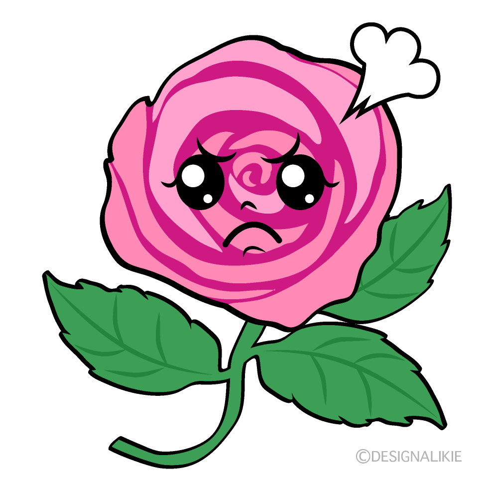 かわいい怒る薔薇ちゃんイラスト