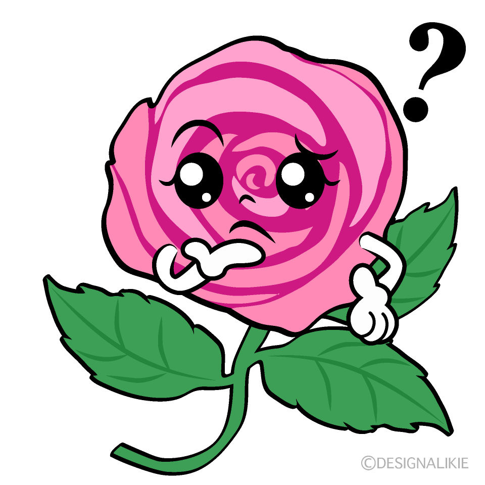 かわいい考える薔薇ちゃんイラスト