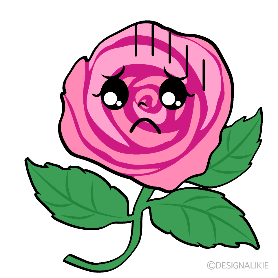 かわいいお辞儀する薔薇ちゃんイラスト