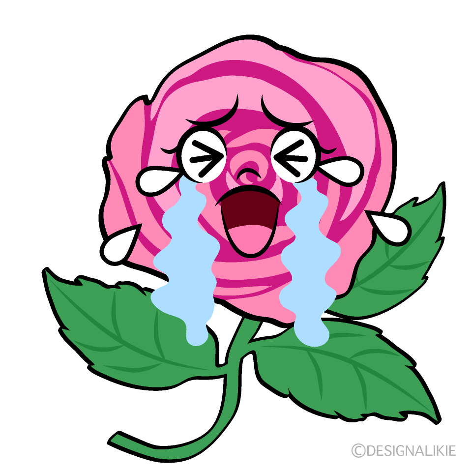 かわいい泣く薔薇ちゃんイラスト