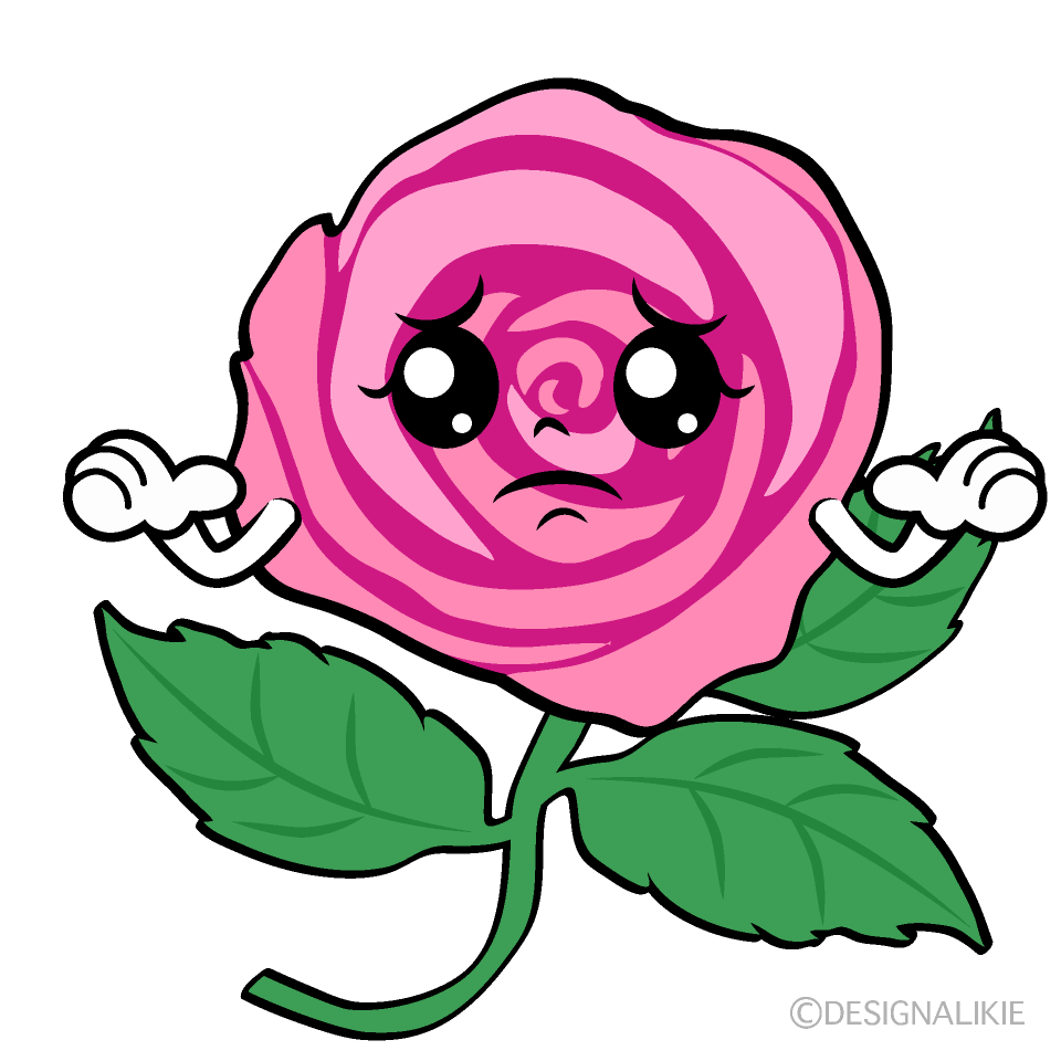 かわいい困る薔薇ちゃんイラスト