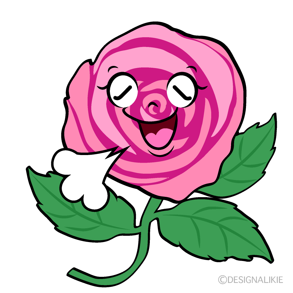 かわいいほっとする薔薇ちゃんイラスト