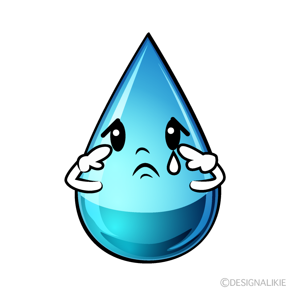 Cute Sad Water Drop Clipart