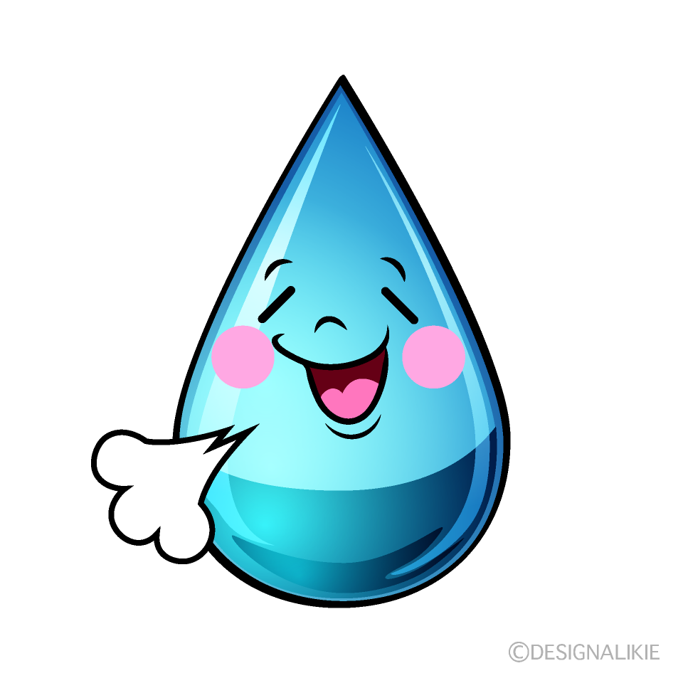 Cute Relaxed Water Drop Clipart