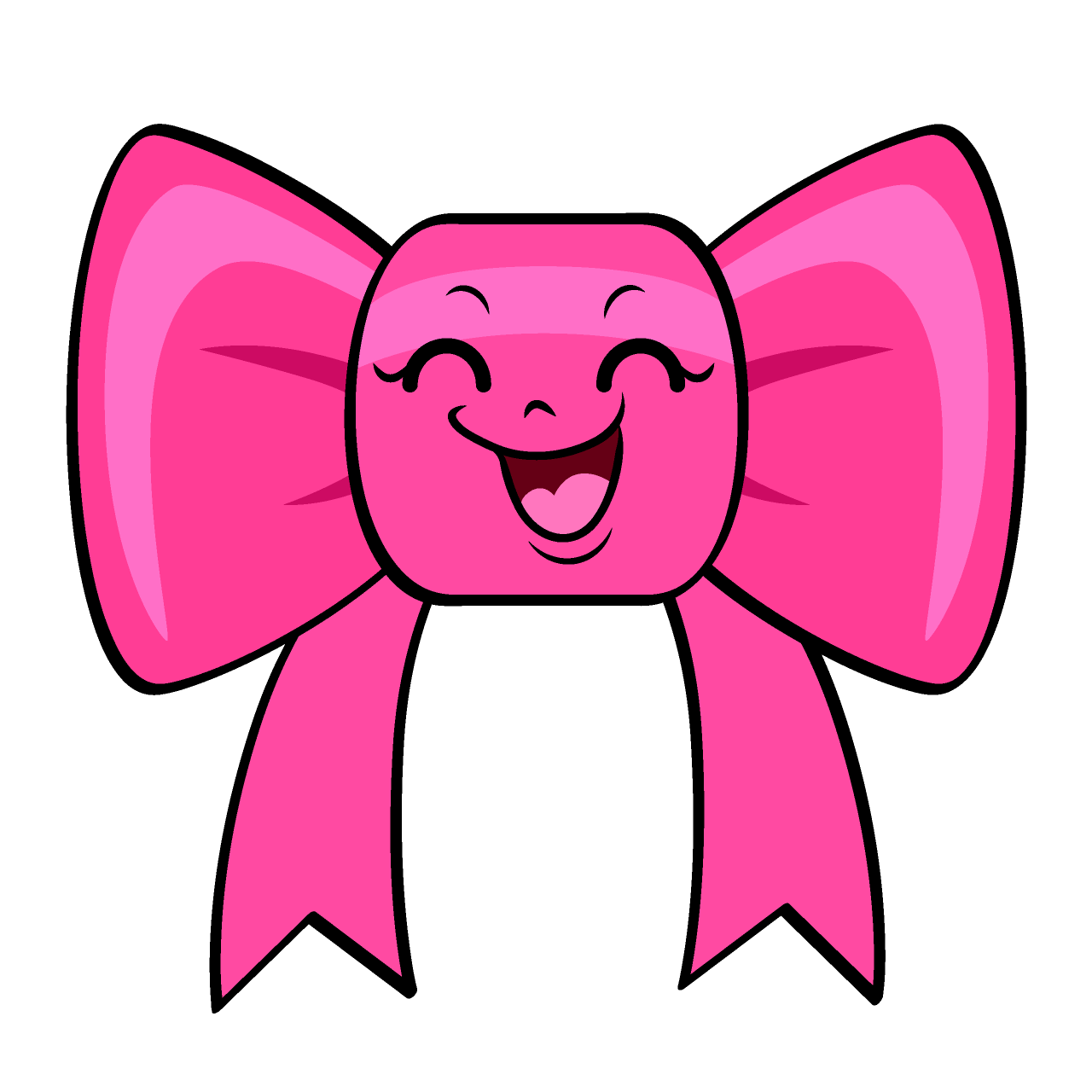 かわいい笑顔のピンクリボンイラスト