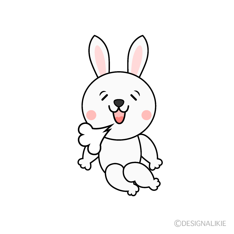 かわいいリラックスしたウサギイラスト