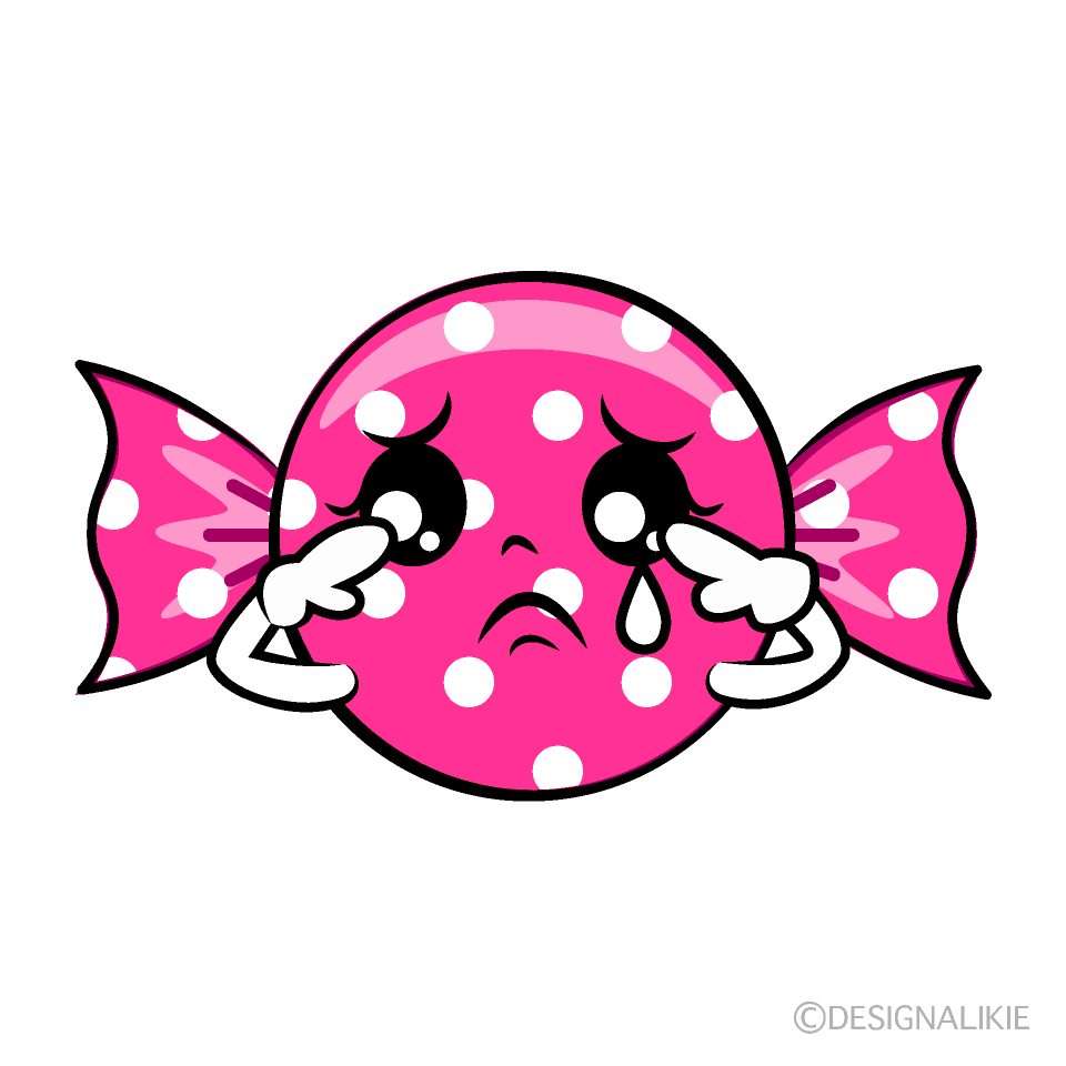 かわいい悲しいピンクキャンディイラスト