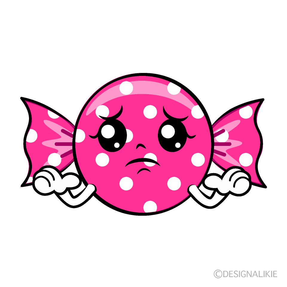 かわいい困るピンクキャンディイラスト