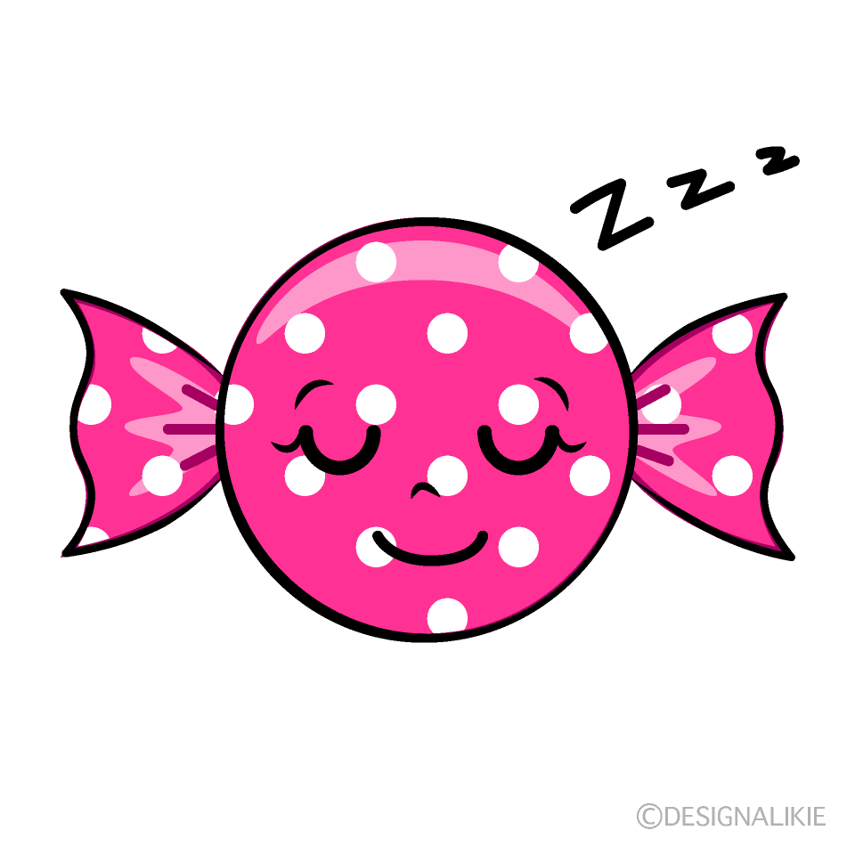 かわいい寝るピンクキャンディイラスト