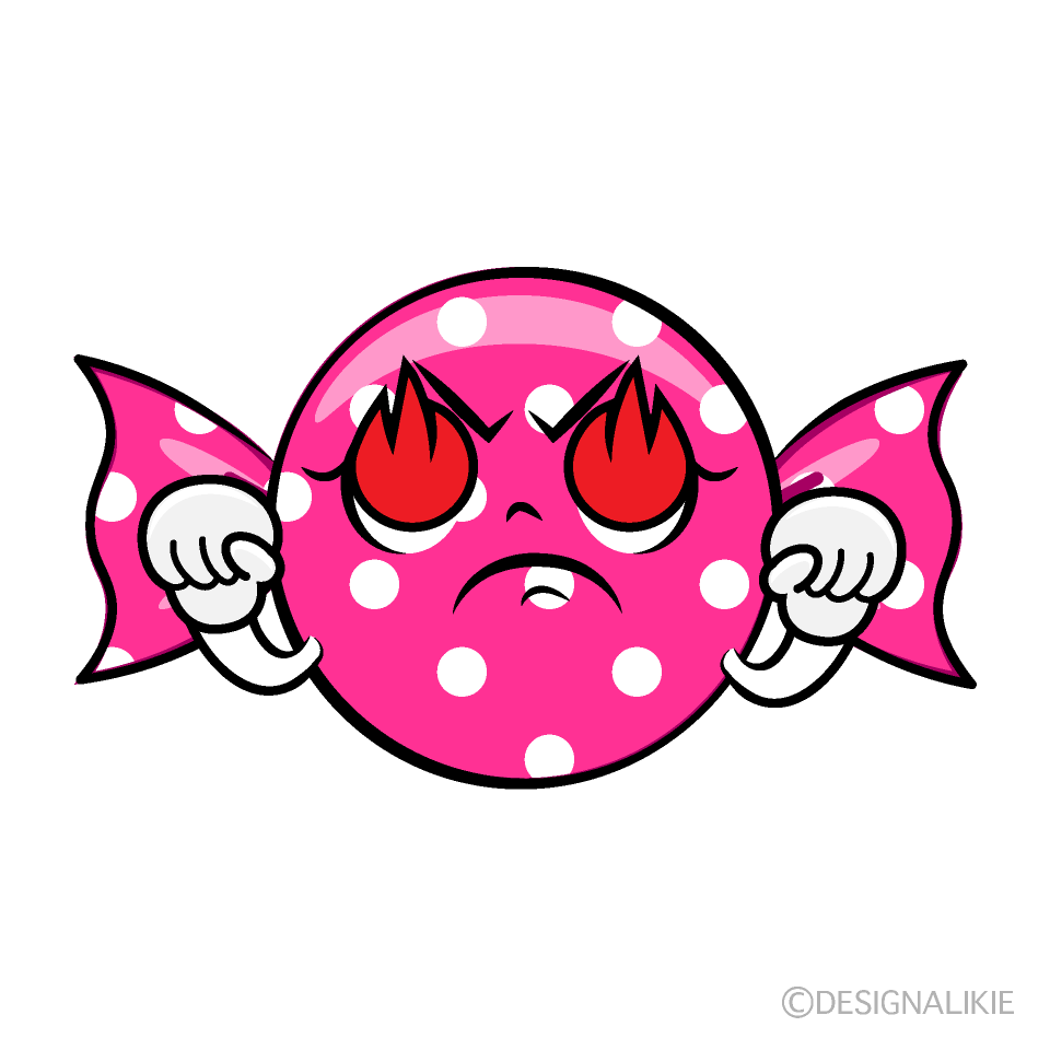 かわいい熱意のピンクキャンディイラスト