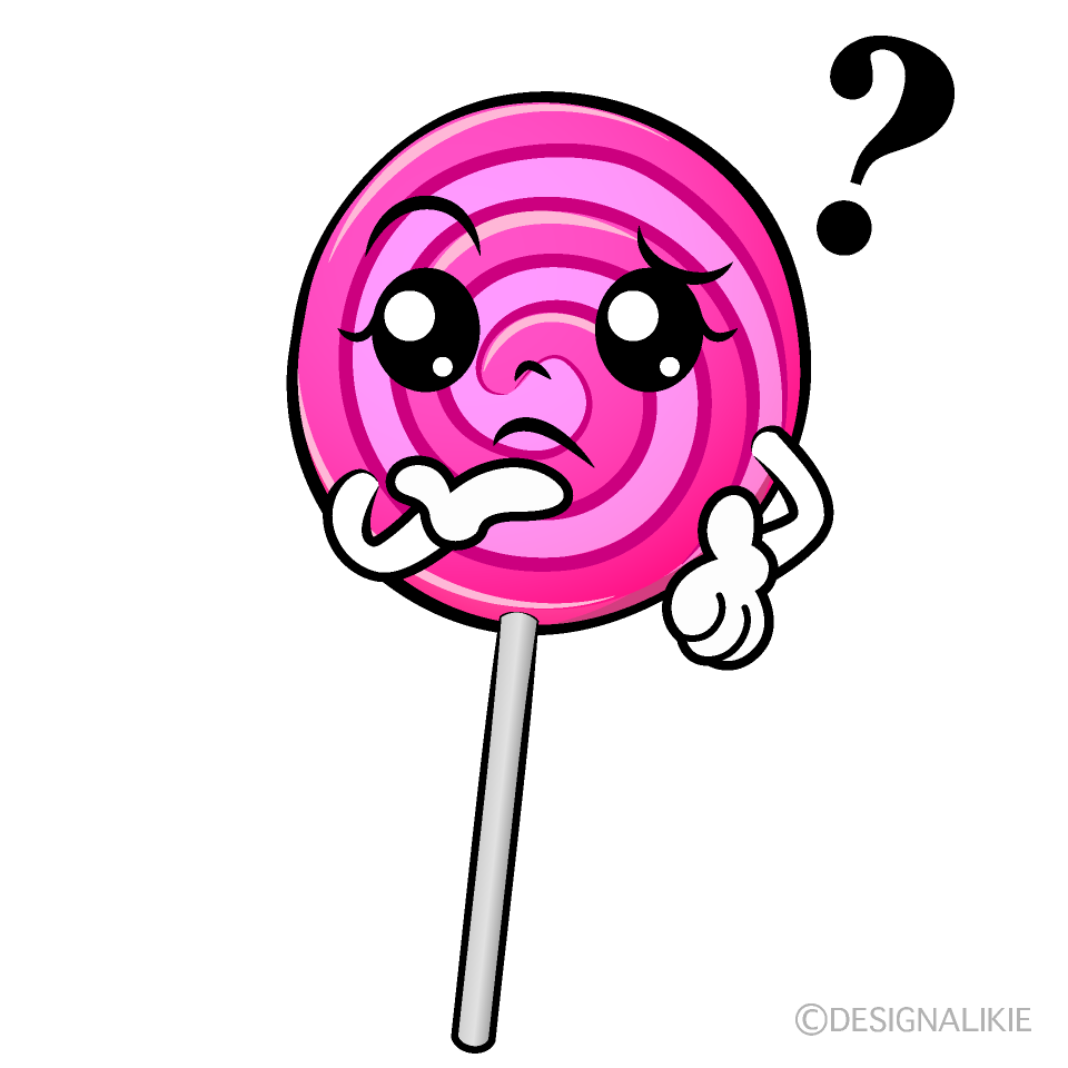 かわいい考えるペロペロキャンディイラスト
