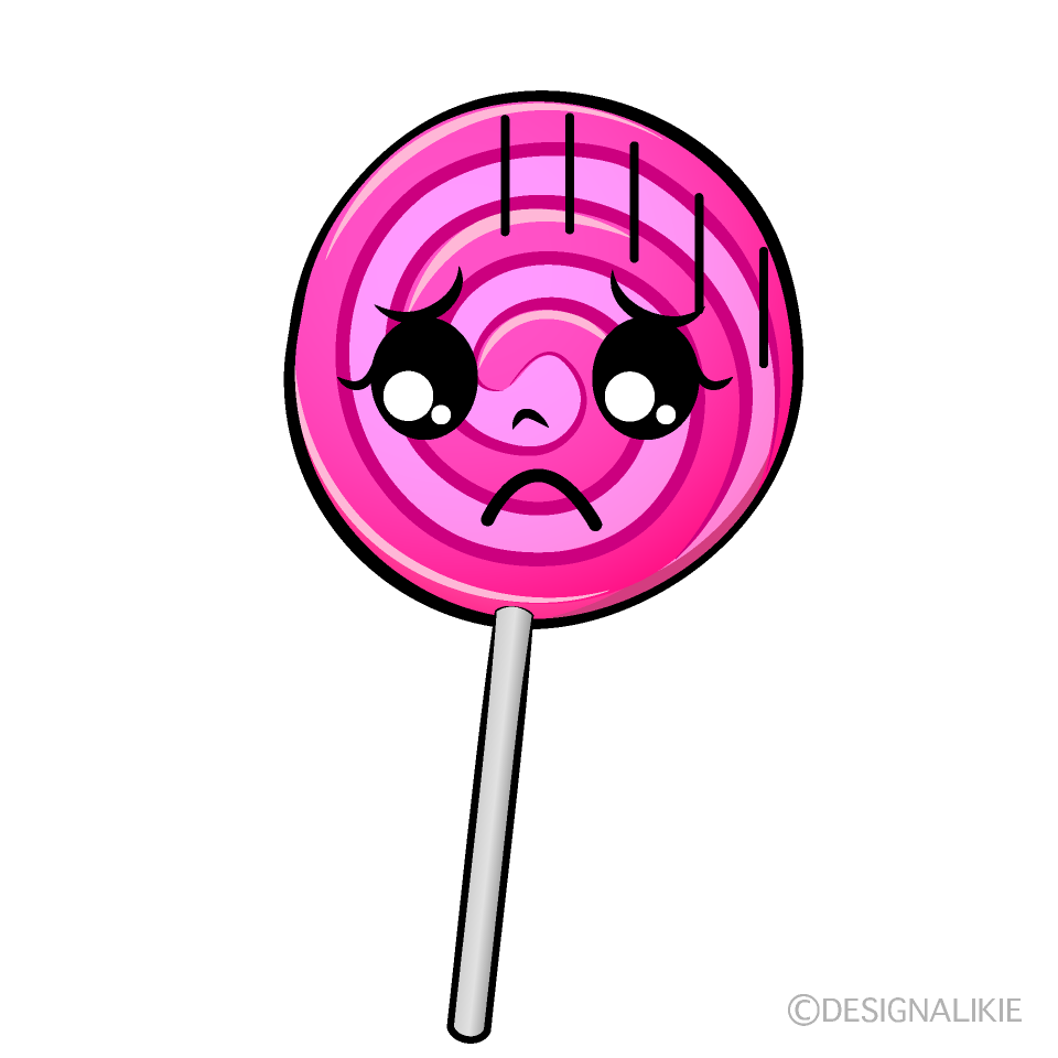 かわいいお辞儀するペロペロキャンディイラスト