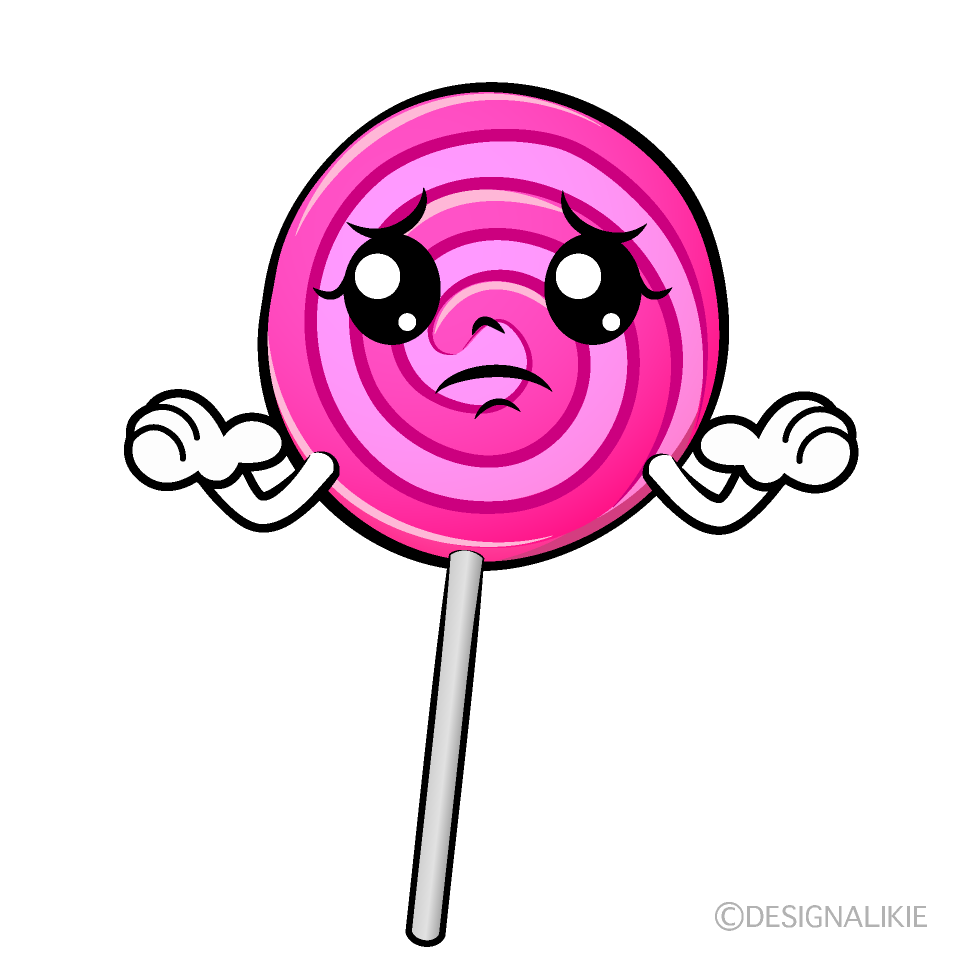 かわいい困るペロペロキャンディイラスト