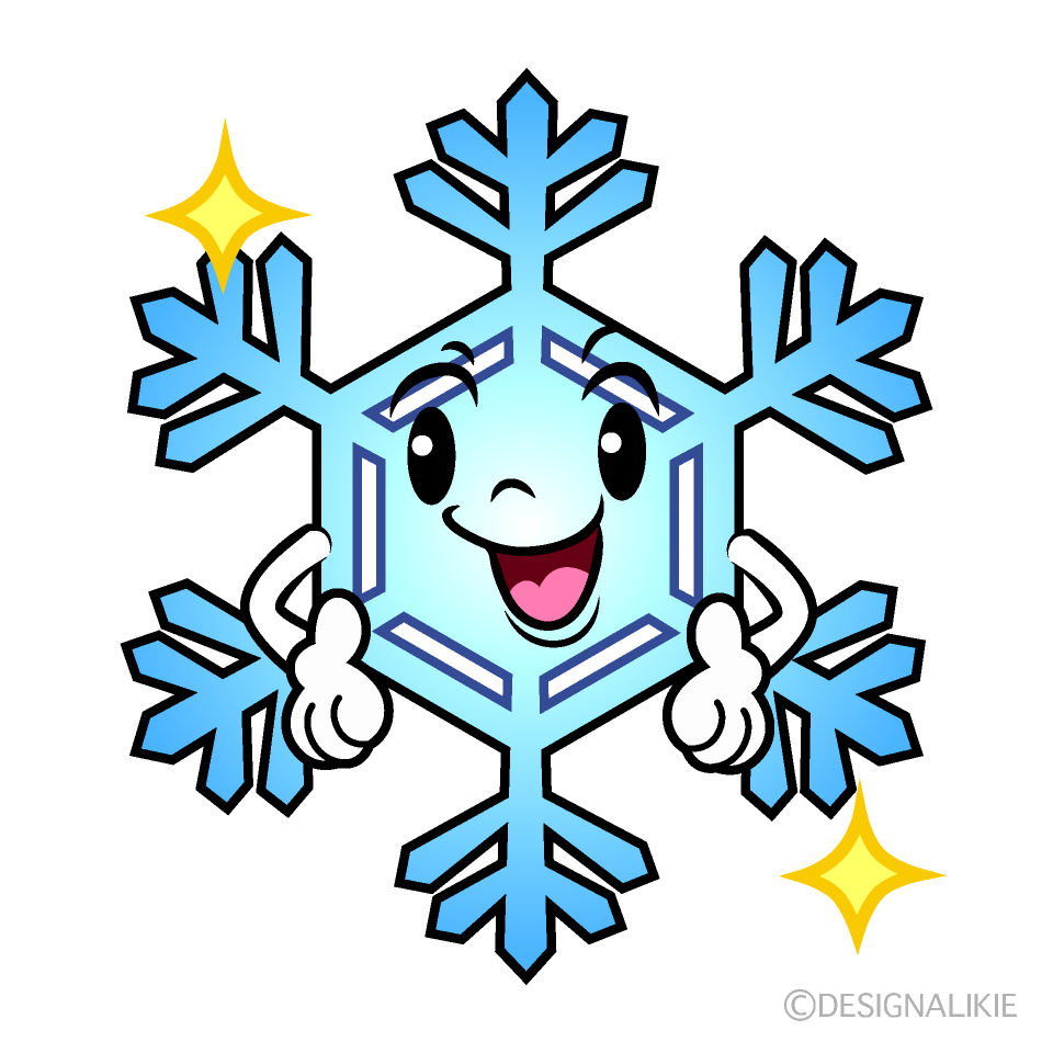かわいい自信満々な雪の結晶イラスト