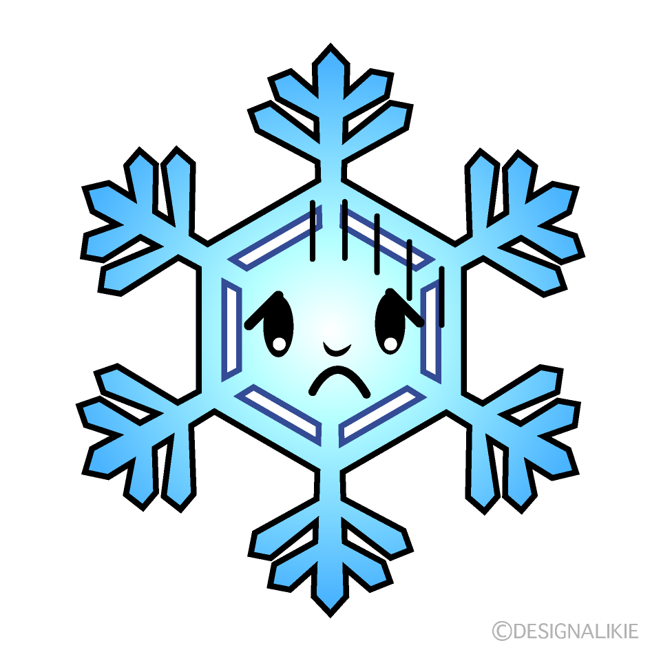 かわいい落ち込む雪の結晶イラスト