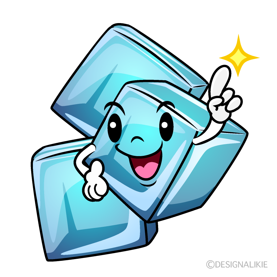 Cute Pointing Ice Cube Clipart